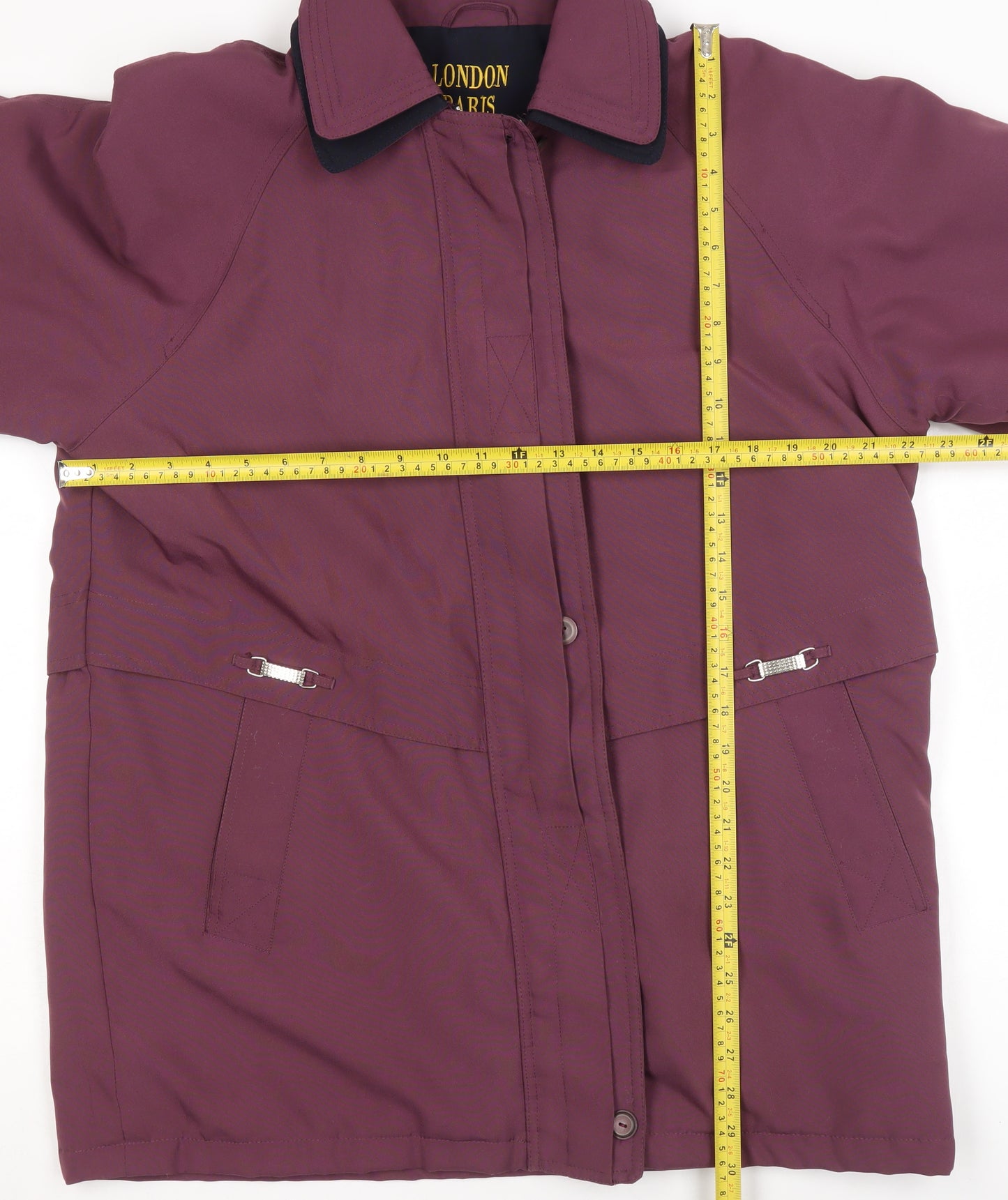 London Paris New York Womens Purple Size 18 Long Parka Jacket