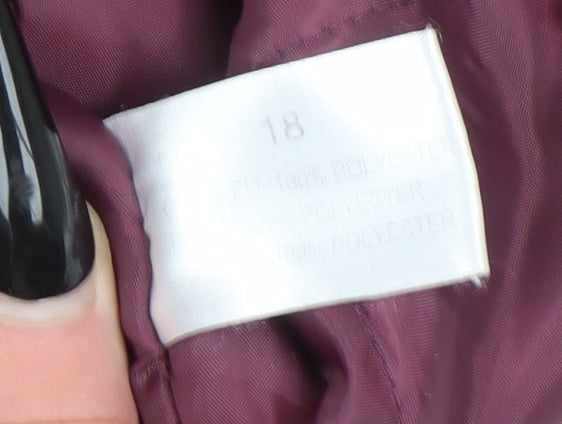 London Paris New York Womens Purple Size 18 Long Parka Jacket