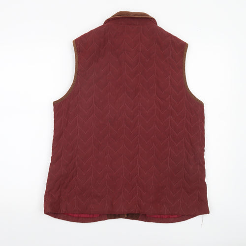 Deluxe Women Red Quilted Polyester Waistcoat 2XL Collared Lined