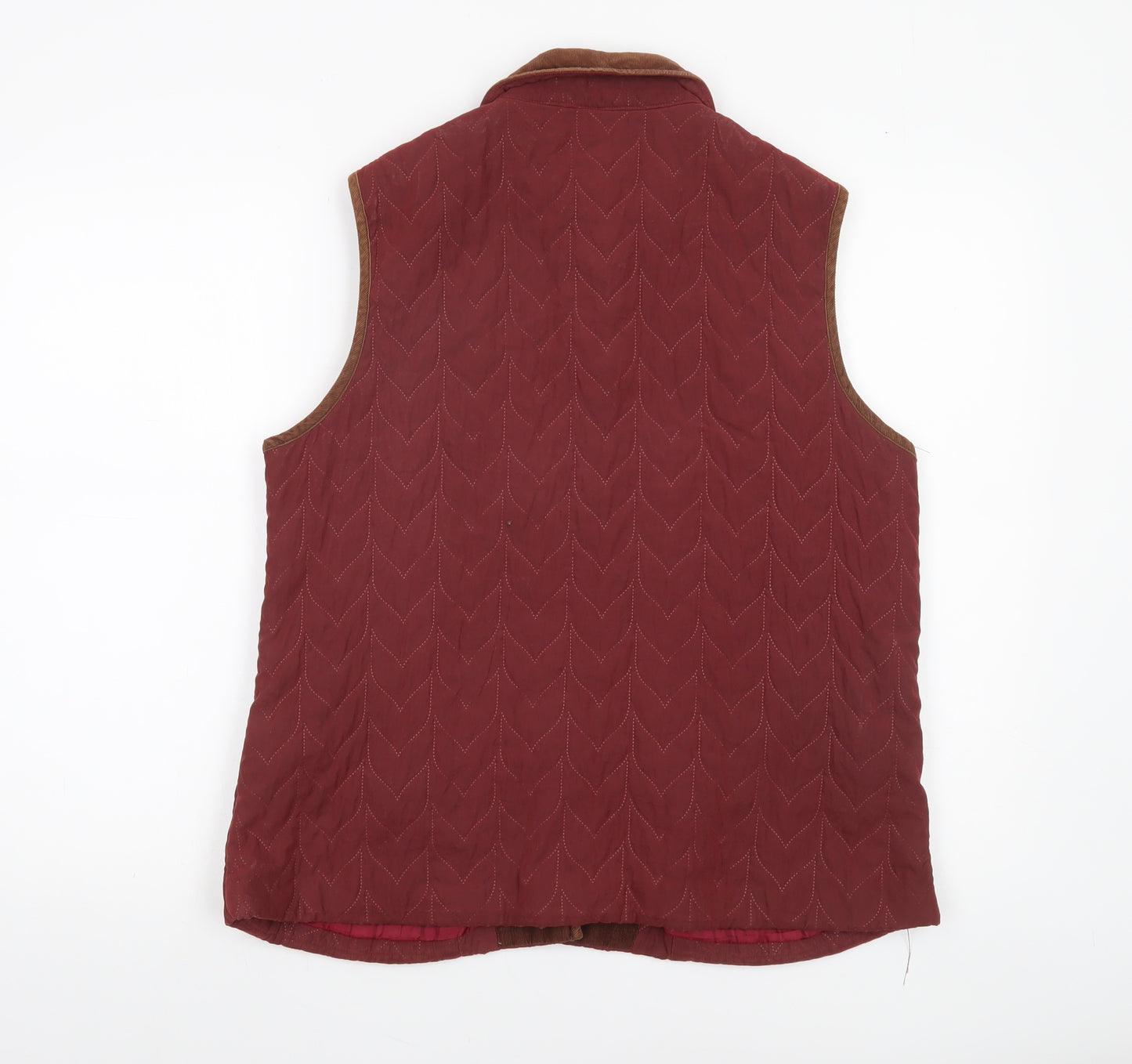 Deluxe Women Red Quilted Polyester Waistcoat 2XL Collared Lined