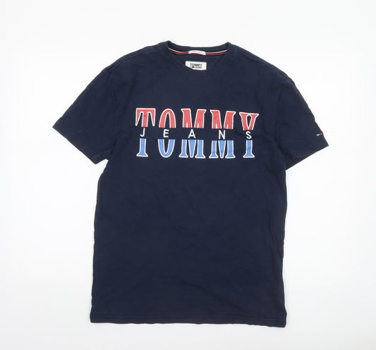 Tommy Jeans Men's Blue Regular Fit Graphic Logo T-Shirt Size S