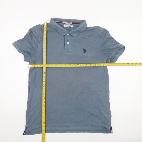 U.S. Polo Assn. Men's Blue Regular Fit Cotton Polo Shirt Size L