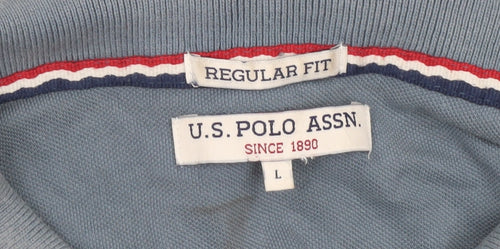 U.S. Polo Assn. Men's Blue Regular Fit Cotton Polo Shirt Size L