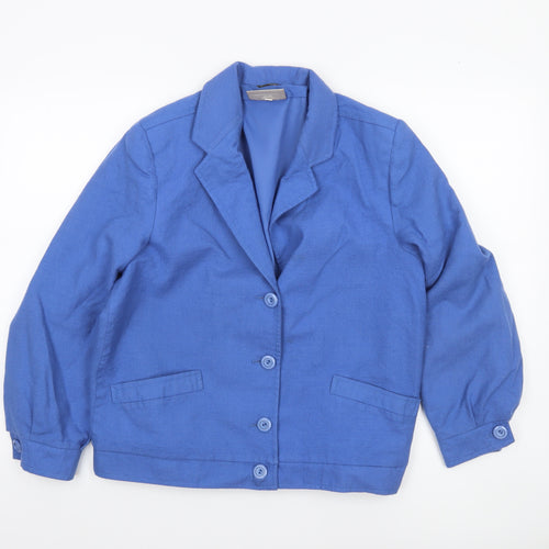 Pitlochry Womens Blue Wool Blazer Jacket Size 7 Classic Style