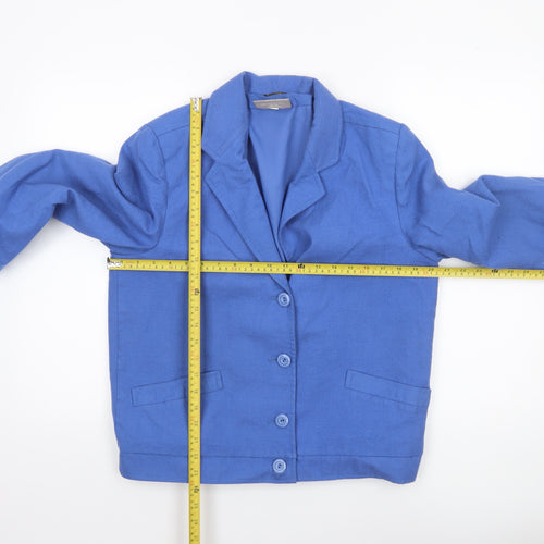 Pitlochry Womens Blue Wool Blazer Jacket Size 7 Classic Style