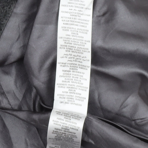 Principles by Ben de Lisi Women's Grey Checked Wool Blend Mid-Length Coat Size 10