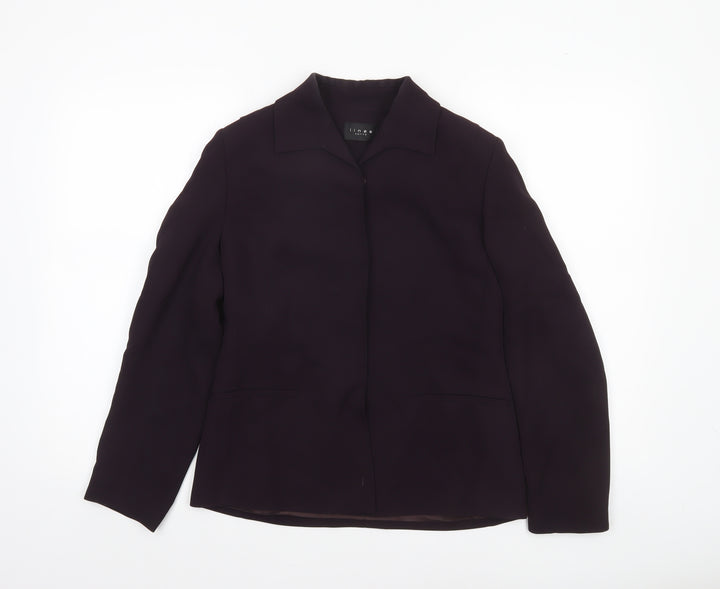 Linea Petite Women's Purple Suit Jacket Size 8 Triacetate Blend