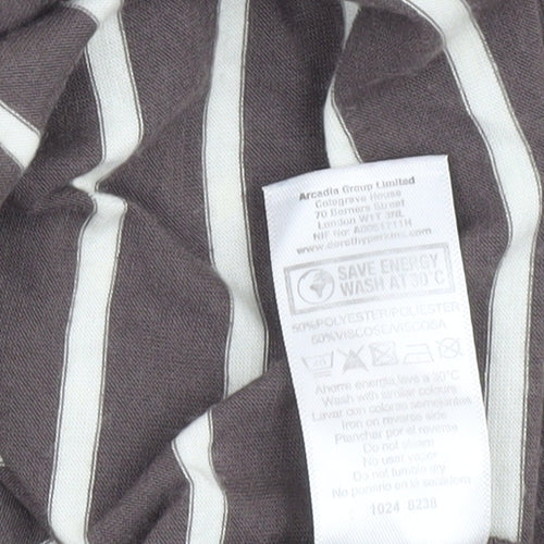 Dorothy Perkins Women’s Brown Striped Fit & Flare Sleeveless Dress UK 10