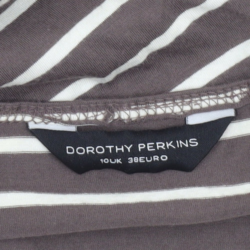 Dorothy Perkins Women’s Brown Striped Fit & Flare Sleeveless Dress UK 10