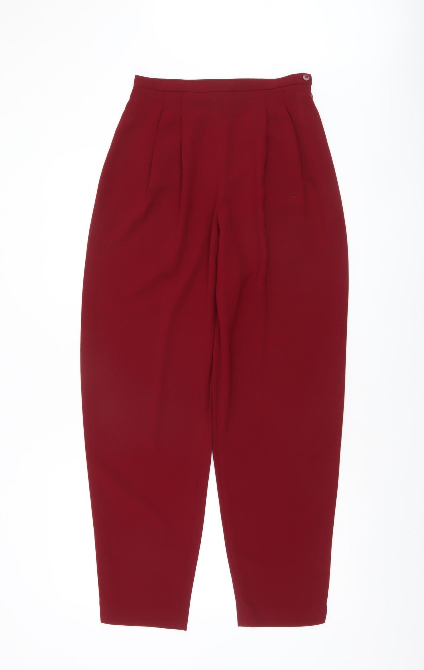 Next Womens Red High Waist Pleated Tapered Trousers UK 10