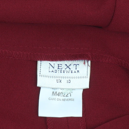 Next Womens Red High Waist Pleated Tapered Trousers UK 10