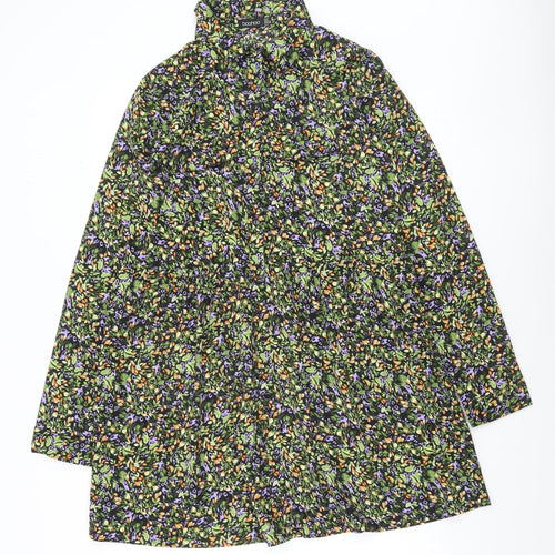 Boohoo Women's Multicoloured Floral High Neck Long Sleeve Shift Dress Size 10