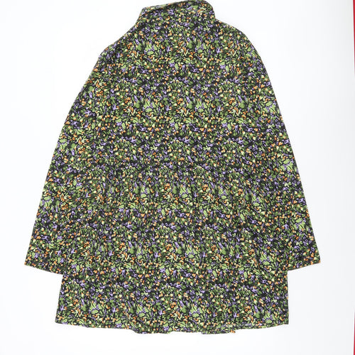 Boohoo Women's Multicoloured Floral High Neck Long Sleeve Shift Dress Size 10
