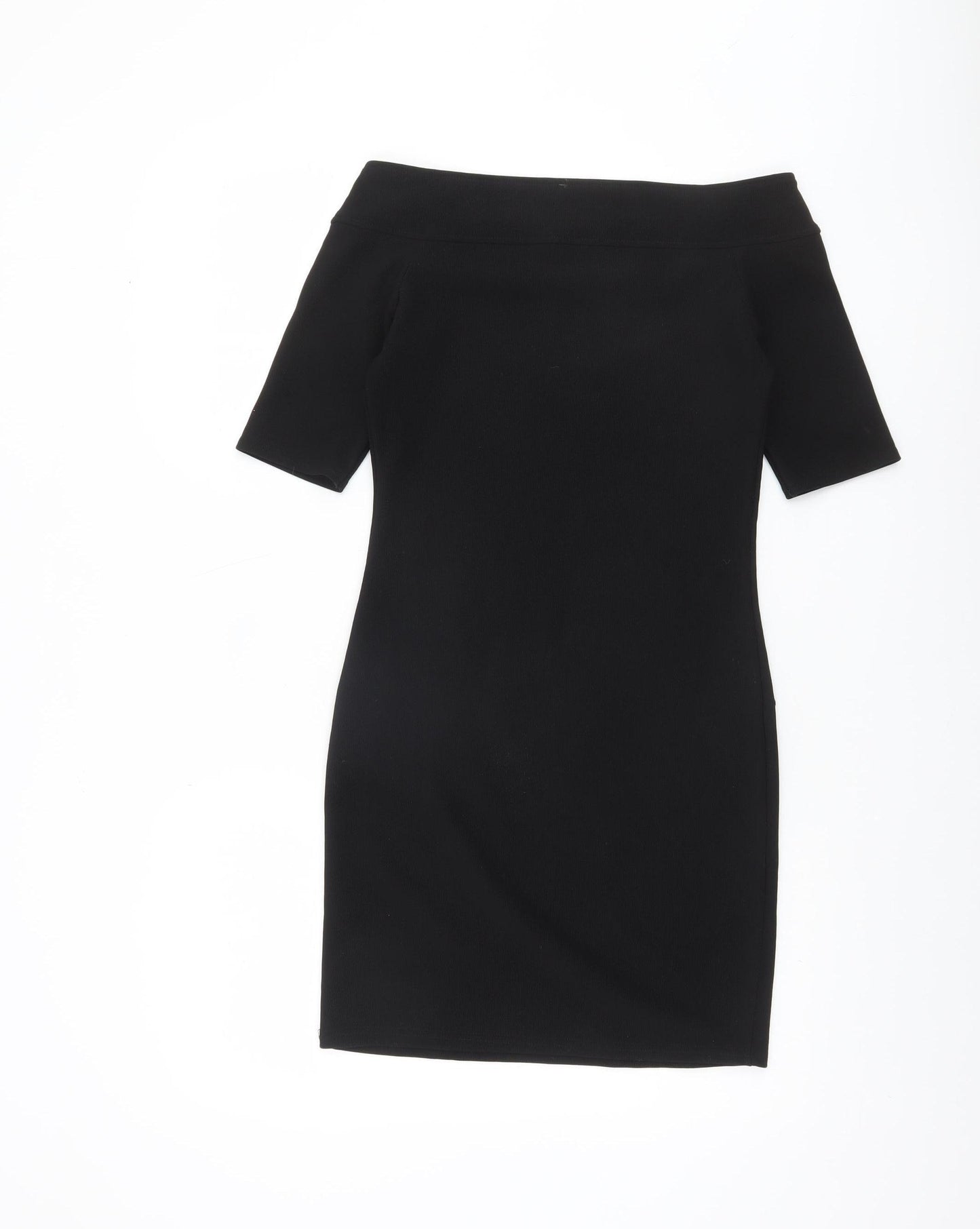 River Island Women’s Black Off Shoulder Bodycon Dress Size 8