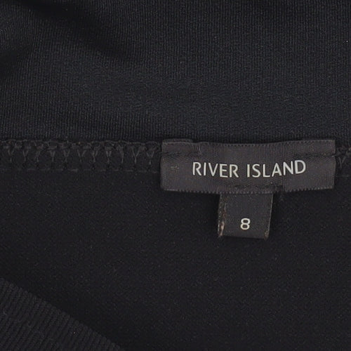 River Island Women’s Black Off Shoulder Bodycon Dress Size 8