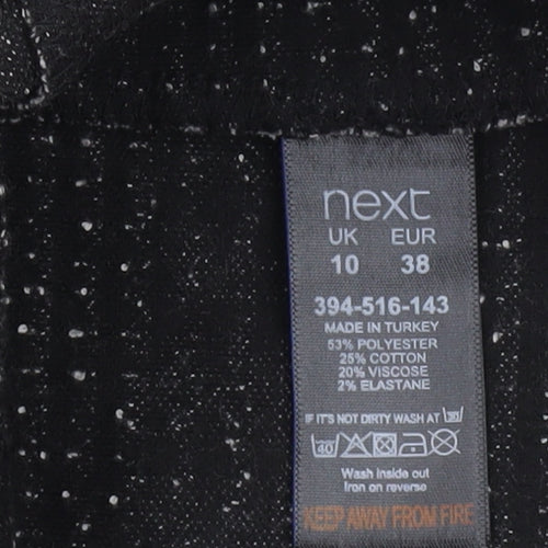 Next Womens Black Geometric Knit Open Jacket Size 10