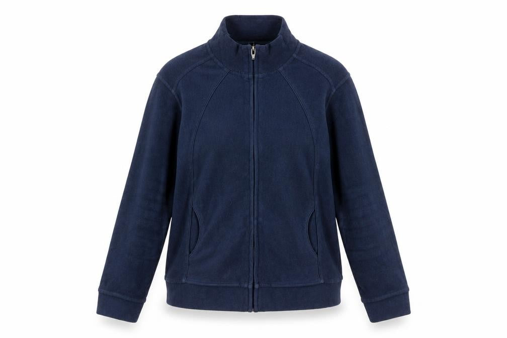 Front view of Dunnes Women's Blue Fleece Full Zip Jacket, size 10