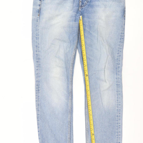 River Island Men's Light Blue Straight Denim Jeans 32x32 Cotton