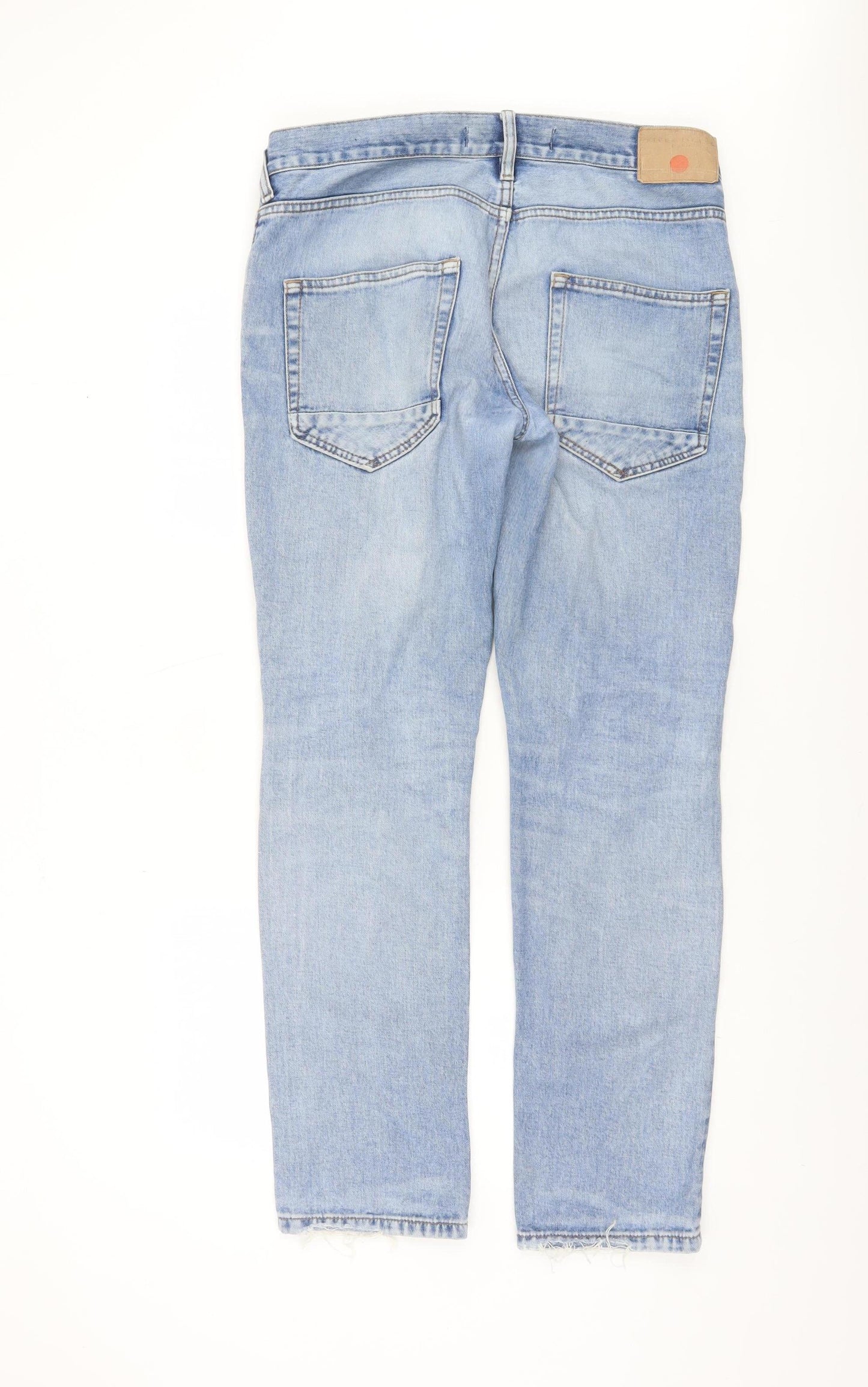 River Island Men's Light Blue Straight Denim Jeans 32x32 Cotton