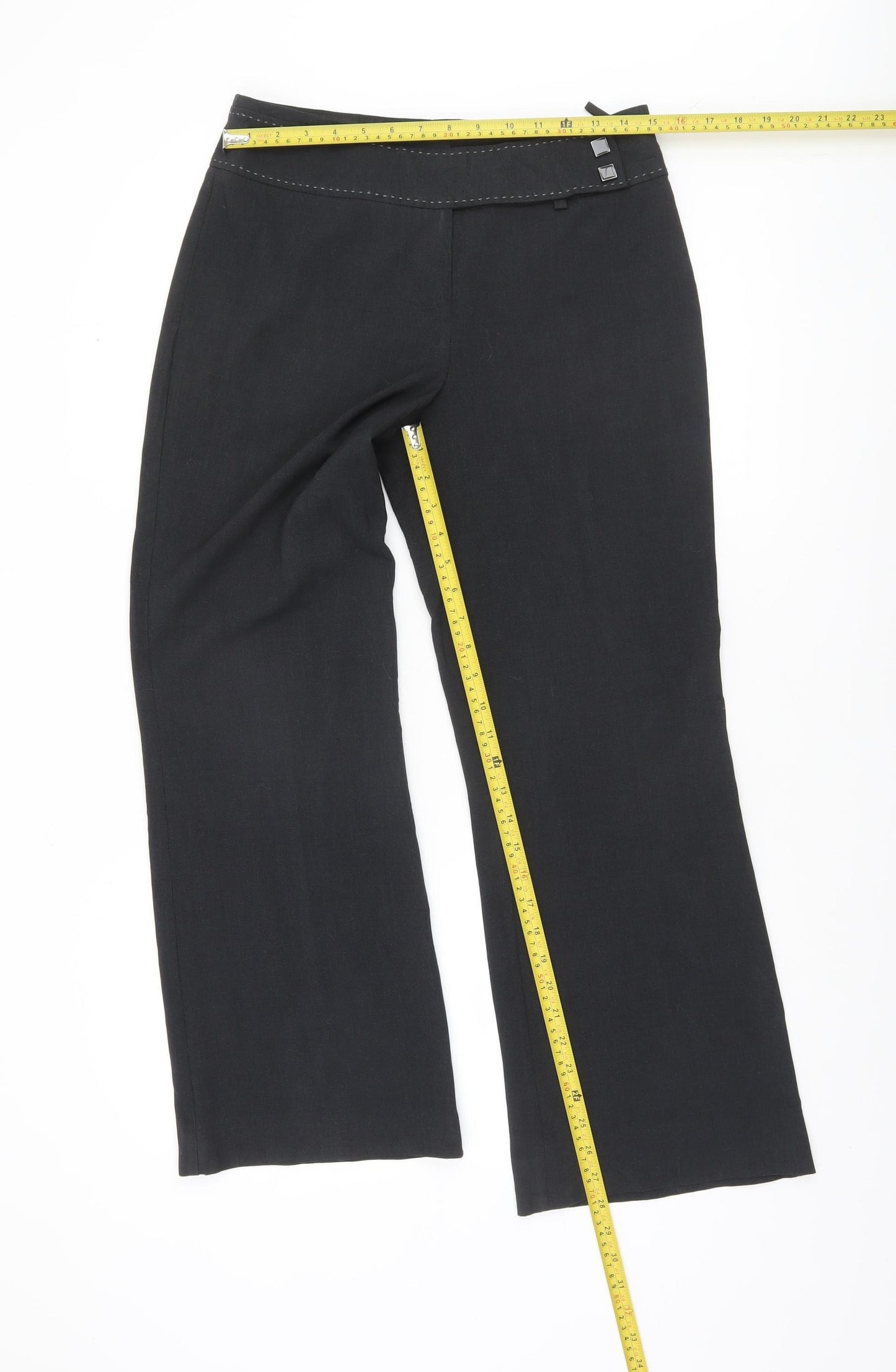 Marks and Spencer Women's Black Straight Leg Trousers Size 10