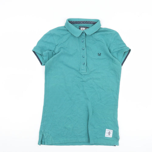 Crew Clothing Co. Womens Green Cotton Polo Shirt Size 6