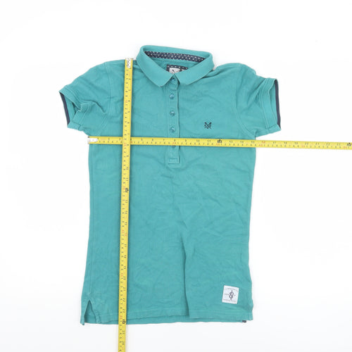 Crew Clothing Co. Womens Green Cotton Polo Shirt Size 6