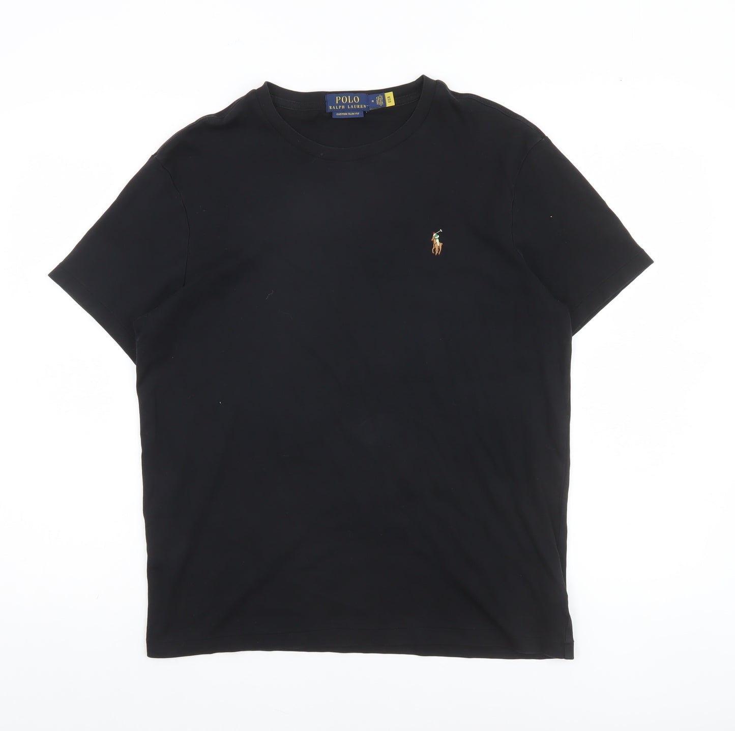 Ralph Lauren Men's Black Slim Fit Cotton Crew Neck T-Shirt M
