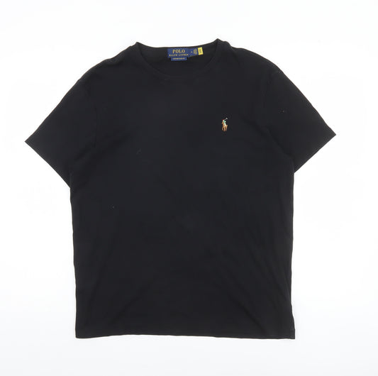 Ralph Lauren Men's Black Slim Fit Cotton Crew Neck T-Shirt M