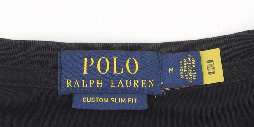 Ralph Lauren Men's Black Slim Fit Cotton Crew Neck T-Shirt M