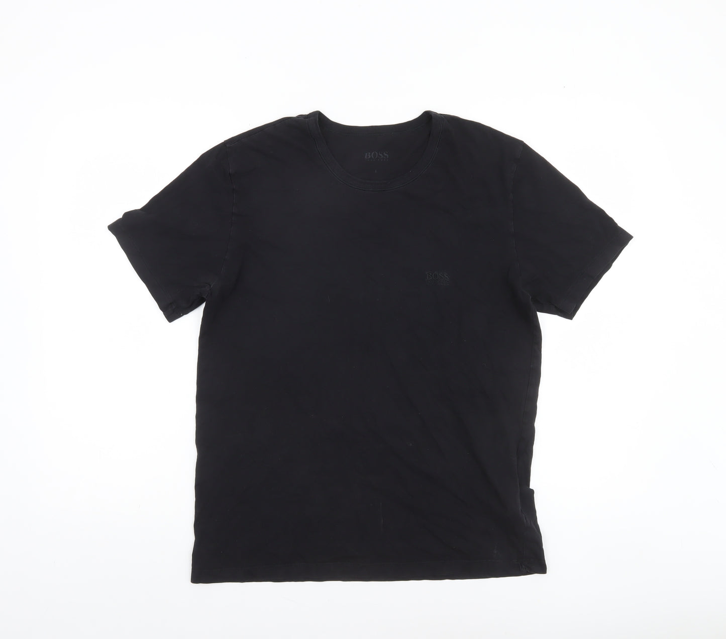 Hugo Boss Men's Black Cotton Crew Neck T-Shirt Size L