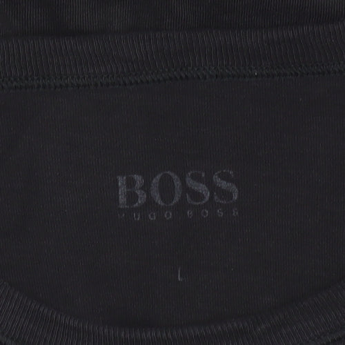 Hugo Boss Men's Black Cotton Crew Neck T-Shirt Size L
