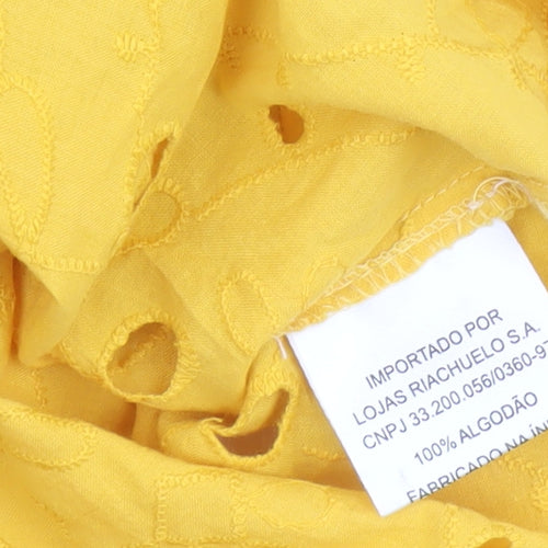 Alk Casual Women’s Yellow Off Shoulder Cropped Cotton Blouse Size 10