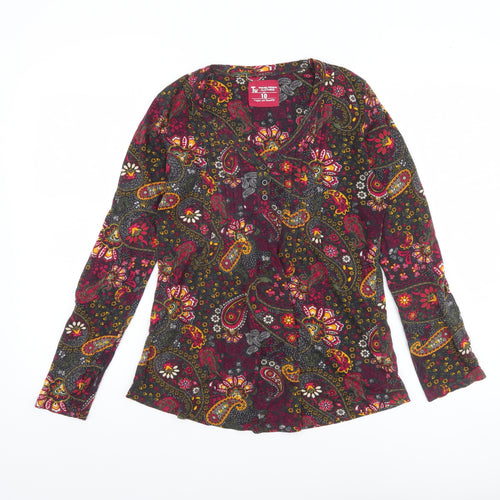 Tu Women's Multicoloured Paisley Cotton Modal Tunic Blouse Size 10