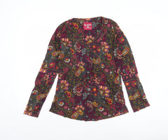 Tu Women's Multicoloured Paisley Cotton Modal Tunic Blouse Size 10