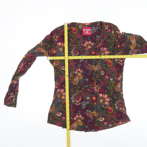 Tu Women's Multicoloured Paisley Cotton Modal Tunic Blouse Size 10