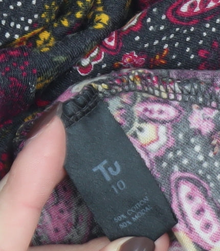 Tu Women's Multicoloured Paisley Cotton Modal Tunic Blouse Size 10