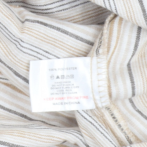 PrettyLittleThing Women’s Beige Striped Slip Dress UK 12