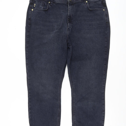 River Island Womens Blue Straight Leg Denim Jeans Size 16