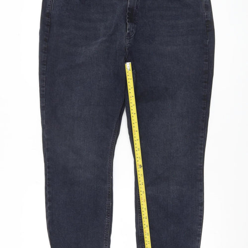 River Island Womens Blue Straight Leg Denim Jeans Size 16