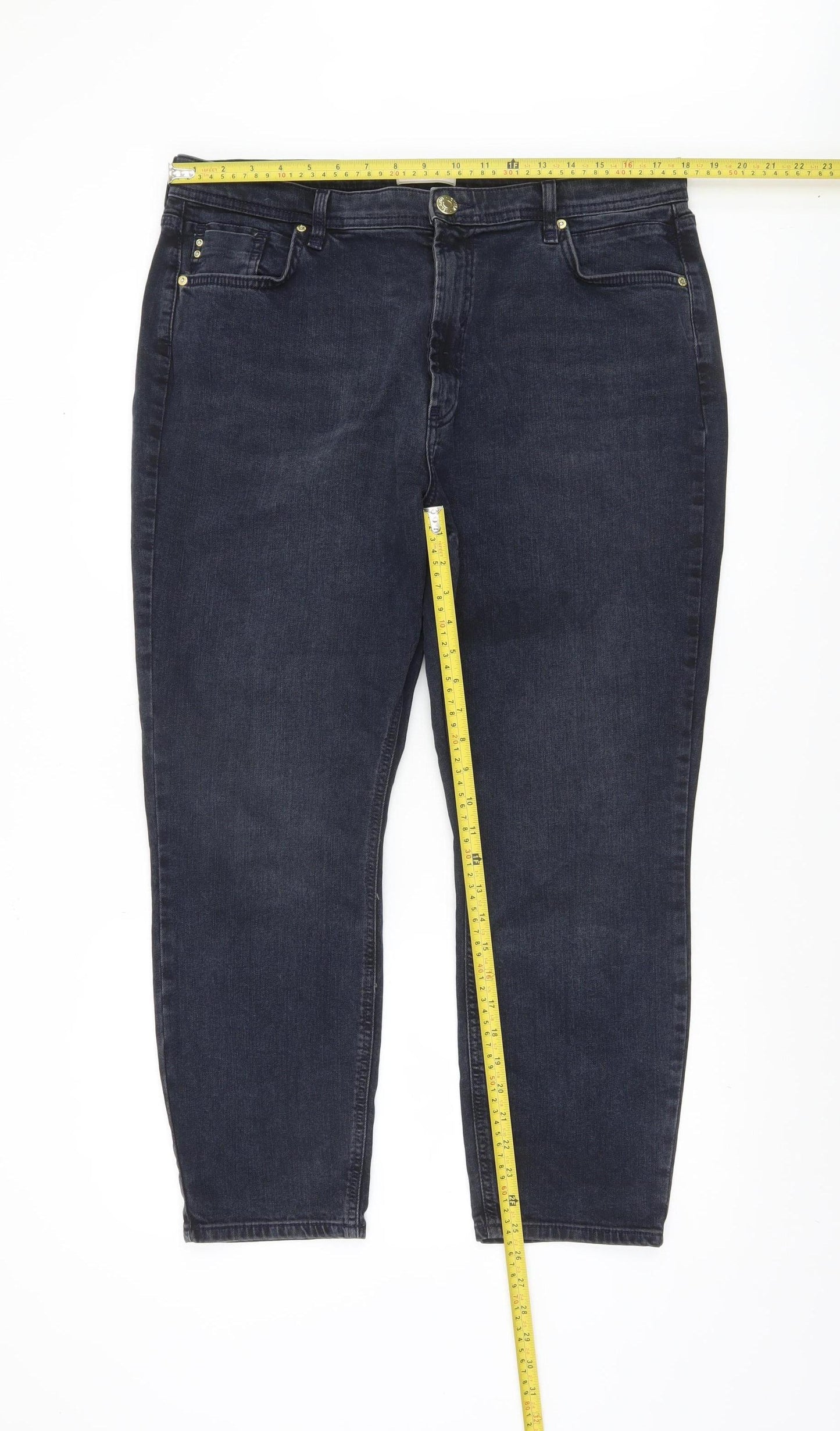 River Island Womens Blue Straight Leg Denim Jeans Size 16