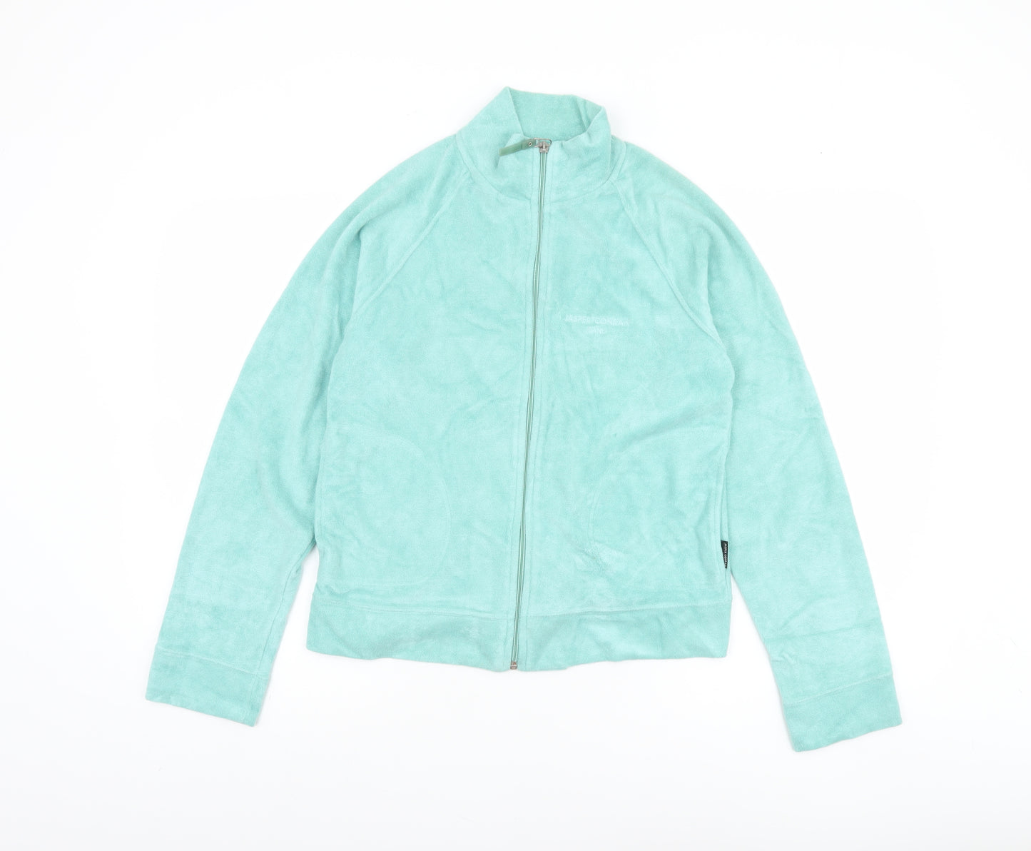 Jasper Conran Women Green Full Zip Fleece Jacket Size M Lightweight