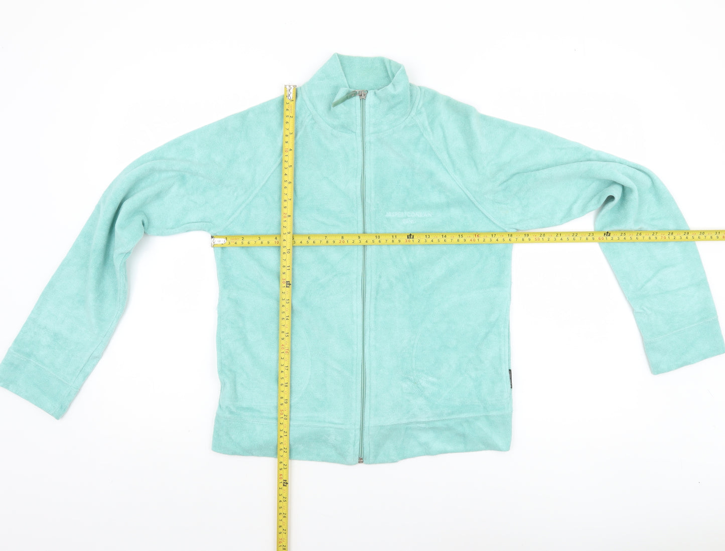 Jasper Conran Women Green Full Zip Fleece Jacket Size M Lightweight
