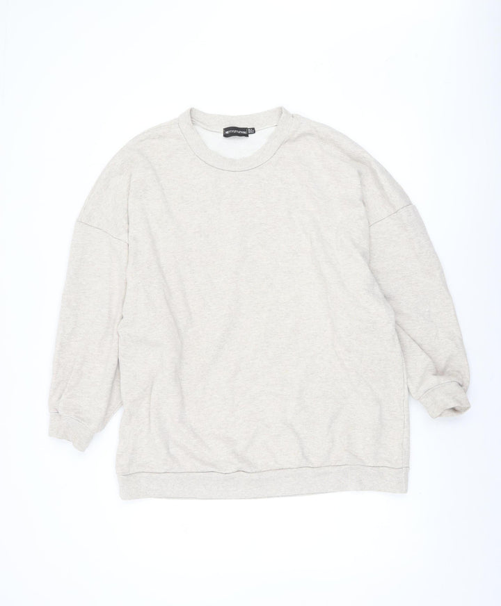 PrettyLittleThing Women’s Beige Graphic Pullover Sweatshirt UK 6