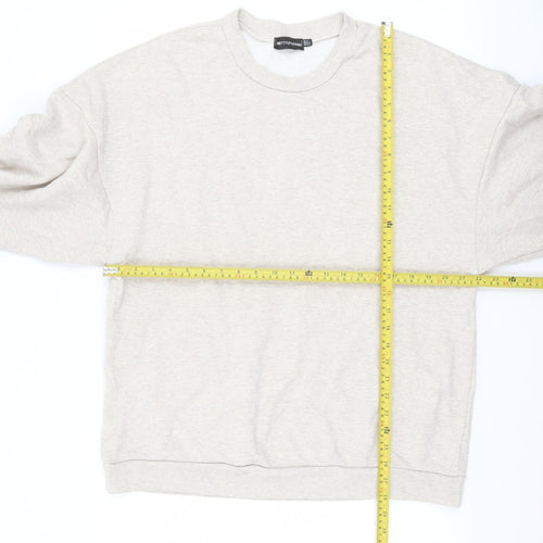 PrettyLittleThing Women’s Beige Graphic Pullover Sweatshirt UK 6