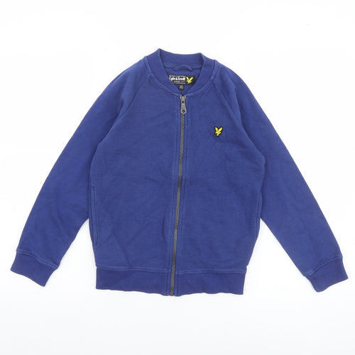 Lyle & Scott Boys Blue Full Zip Cotton Bomber Jacket 8-9 Years
