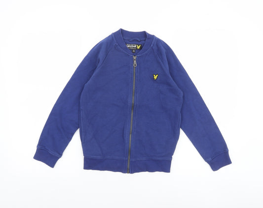 Lyle & Scott Boys Blue Full Zip Cotton Bomber Jacket 8-9 Years