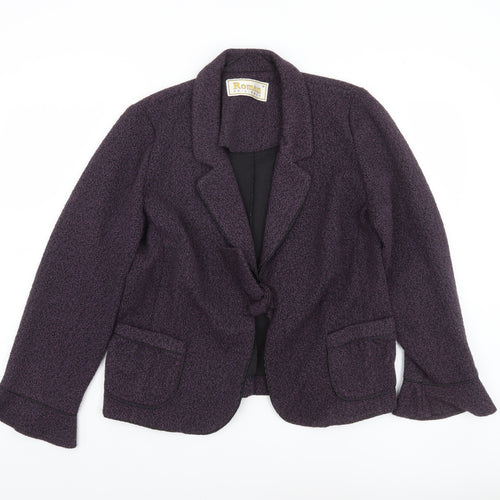 Roman Originals Women's Purple Knit Blazer Jacket Size 16