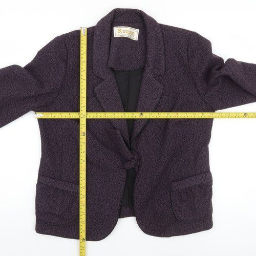 Roman Originals Women's Purple Knit Blazer Jacket Size 16
