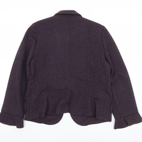 Roman Originals Women's Purple Knit Blazer Jacket Size 16