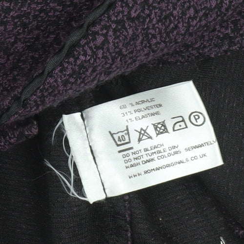 Roman Originals Women's Purple Knit Blazer Jacket Size 16